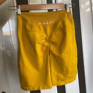 Alphalete Yellow Biker Short